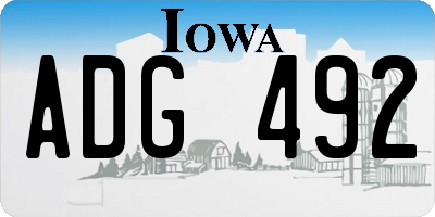 IA license plate ADG492