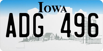 IA license plate ADG496