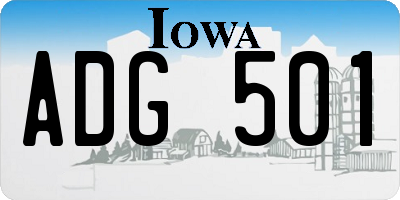 IA license plate ADG501