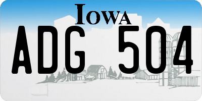 IA license plate ADG504