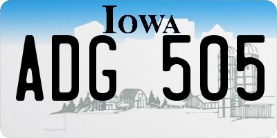 IA license plate ADG505