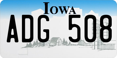IA license plate ADG508