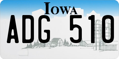 IA license plate ADG510