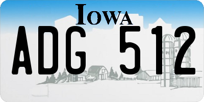 IA license plate ADG512