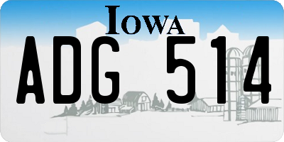 IA license plate ADG514