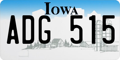 IA license plate ADG515