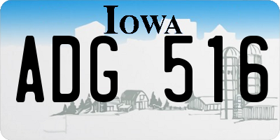 IA license plate ADG516