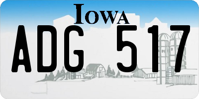 IA license plate ADG517