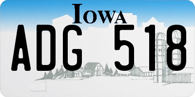 IA license plate ADG518