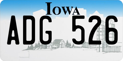 IA license plate ADG526