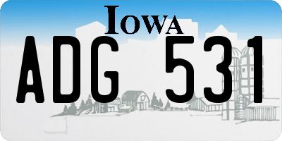 IA license plate ADG531