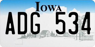 IA license plate ADG534