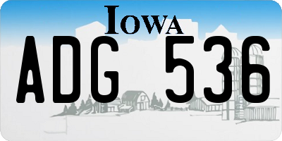 IA license plate ADG536