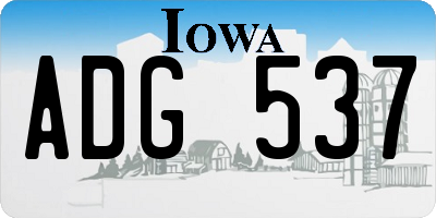 IA license plate ADG537