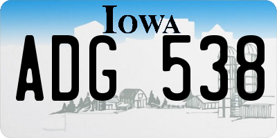 IA license plate ADG538