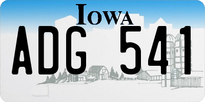 IA license plate ADG541