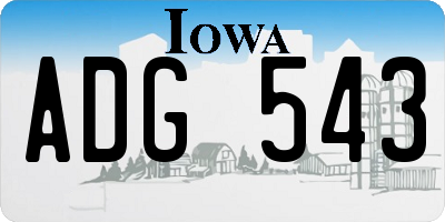 IA license plate ADG543