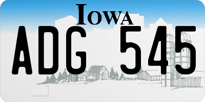 IA license plate ADG545