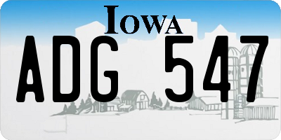 IA license plate ADG547