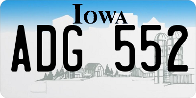 IA license plate ADG552