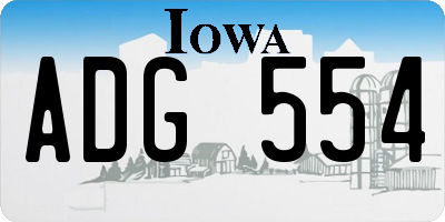 IA license plate ADG554