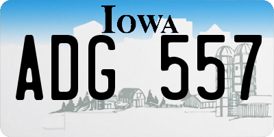 IA license plate ADG557
