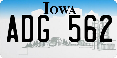 IA license plate ADG562