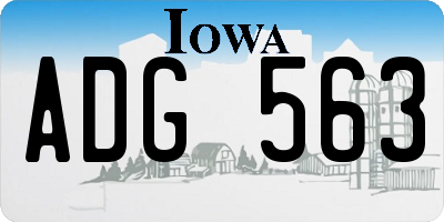 IA license plate ADG563