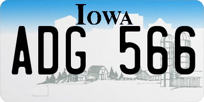 IA license plate ADG566