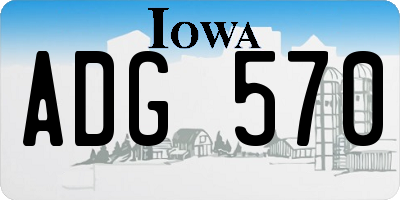 IA license plate ADG570