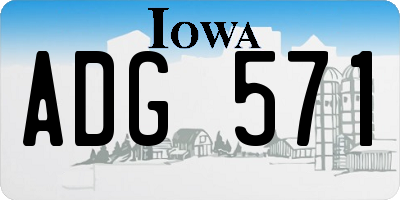IA license plate ADG571