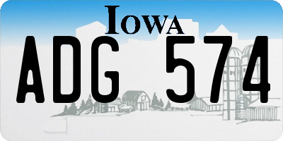 IA license plate ADG574