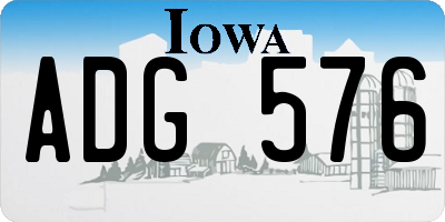 IA license plate ADG576