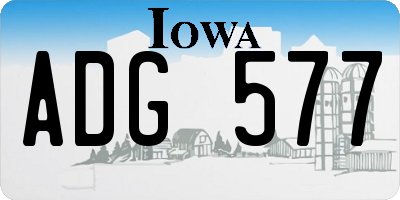 IA license plate ADG577