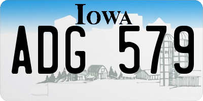 IA license plate ADG579
