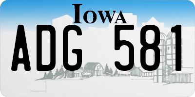 IA license plate ADG581