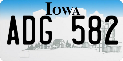 IA license plate ADG582