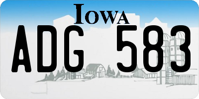 IA license plate ADG583