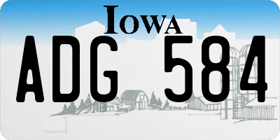 IA license plate ADG584