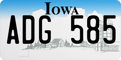 IA license plate ADG585