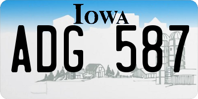 IA license plate ADG587