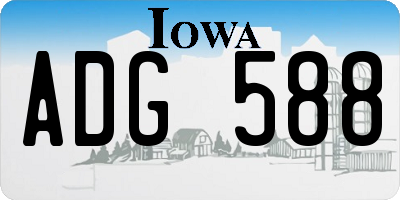 IA license plate ADG588