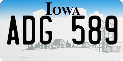 IA license plate ADG589
