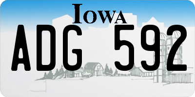 IA license plate ADG592