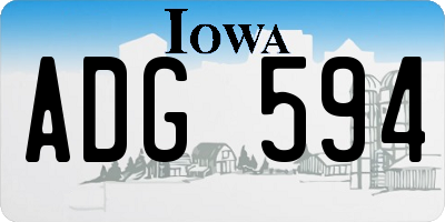 IA license plate ADG594
