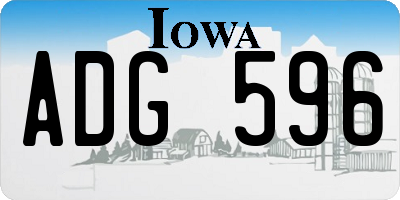 IA license plate ADG596