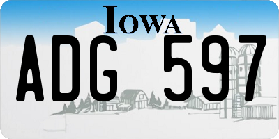 IA license plate ADG597