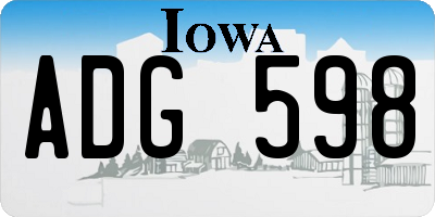 IA license plate ADG598