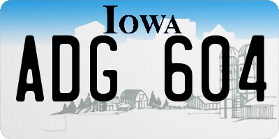IA license plate ADG604