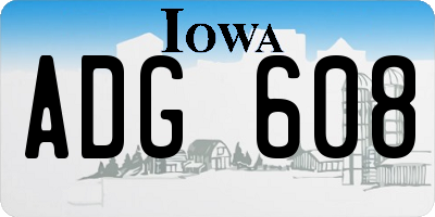IA license plate ADG608